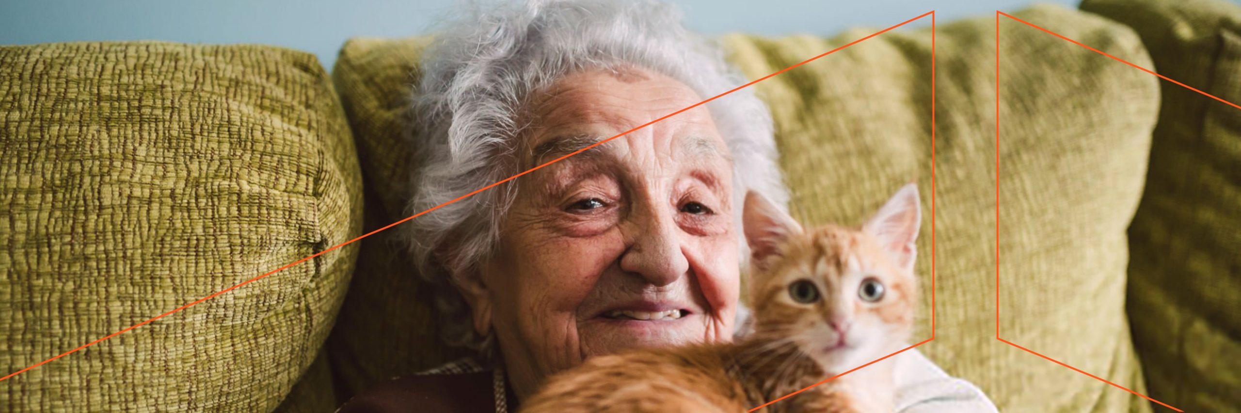 Older lady with cat